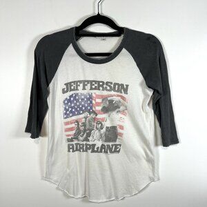 Junk Food Jefferson‎ Airplance Ringer the Retro t-shirt Soft Fine Jersey Small